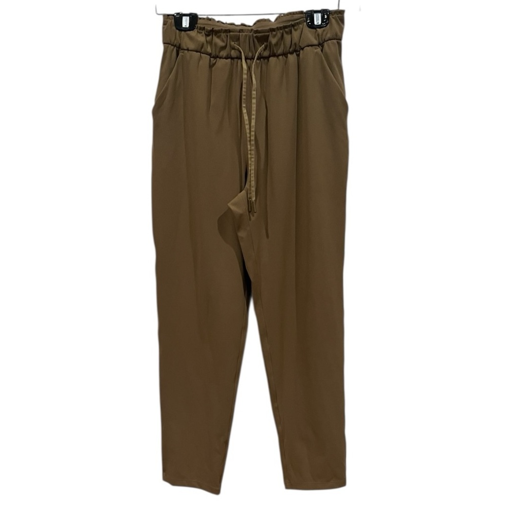 Lululemon Stretch High Rise straight leg pants elastic drawstring waist size 6